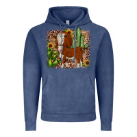 Vintage Denim Hereford cactus sunflower Vintage Hoodie - JahusDesignShop