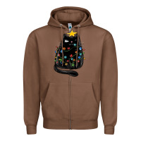 Chestnut christmas cat with lights Zipper Hoodie - MaliasSmallBusiness