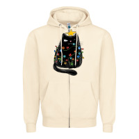 Sandshell christmas cat with lights Zipper Hoodie - MaliasSmallBusiness