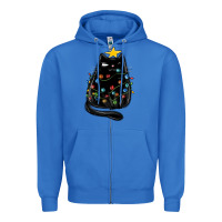 True Royal christmas cat with lights Zipper Hoodie - MaliasSmallBusiness