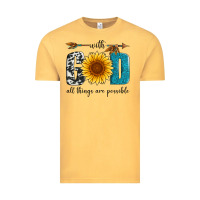 Vintage Mustard with god all things are possible Vintage Tee - Artiststas