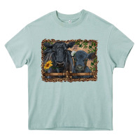 Arona western black angus cattle and calf with leopard Heavy Core Tee - RanaPortraitStore