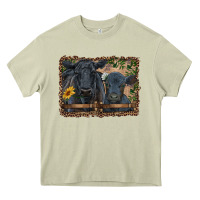 Mossy western black angus cattle and calf with leopard Heavy Core Tee - RanaPortraitStore