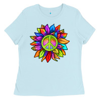 Baby Blue pride sunflower Ladies Tee - texasbilliewilder