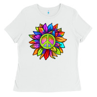 White pride sunflower Ladies Tee - texasbilliewilder