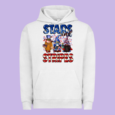 Stars And Stripes Gnomes 4th Of July Urban Hoodie Designed By Cowgirlartshop