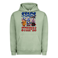 Pigment Oil Green Stars and stripes gnomes 4th of july Urban Hoodie - CowGirlArtShop