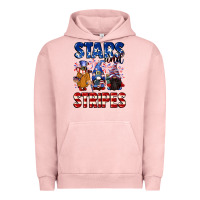 Pigment Salmon Stars and stripes gnomes 4th of july Urban Hoodie - CowGirlArtShop