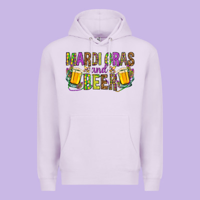 Mardi Gras And Beer Premium Hoodie Designed By Nancycooperartshop