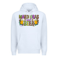 White Mardi Gras and beer Premium Hoodie - NancyCooperArtShop