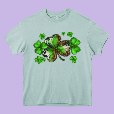 St. Patricks Day Shamrocks Heavy Core Tee Designed By Barkaloodesign