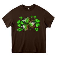 Chocolate Brown st. patricks day shamrocks Heavy Core Tee - BarkalooDesign
