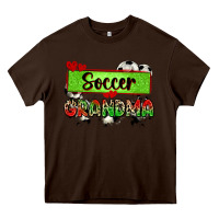 Chocolate Brown soccer grandma with leopard Heavy Core Tee - Zillion Design Studio