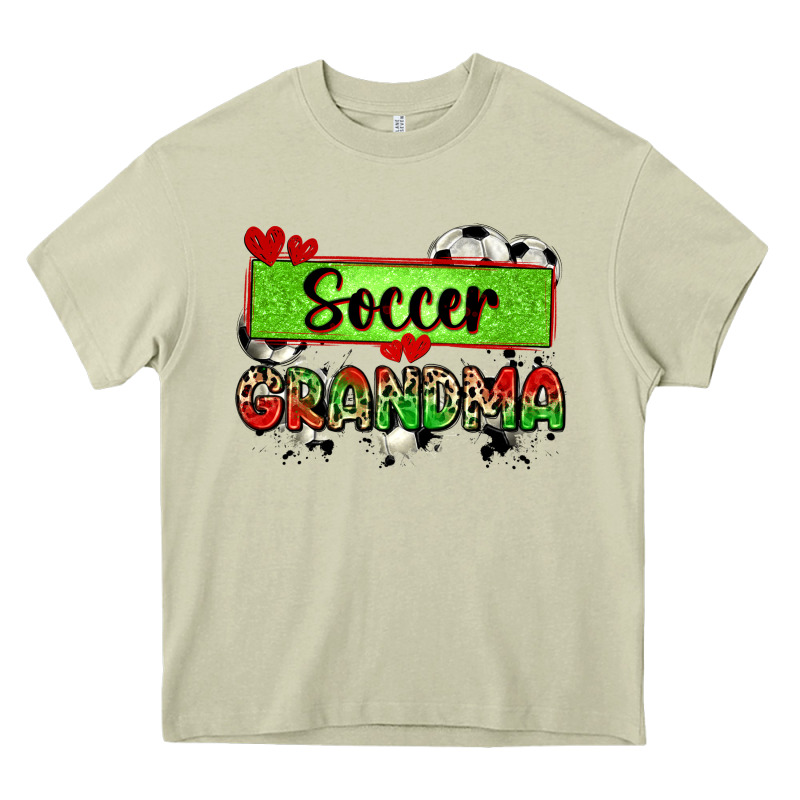 Soccer Grandma With Leopard Heavy Core Tee by Zillion Design Studio | Teevron