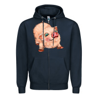 Navy pig Zipper Hoodie - MaliasSmallBusiness
