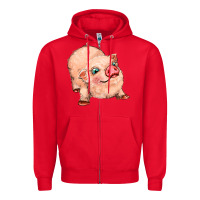 Red pig Zipper Hoodie - MaliasSmallBusiness