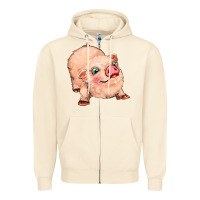 Sandshell pig Zipper Hoodie - MaliasSmallBusiness