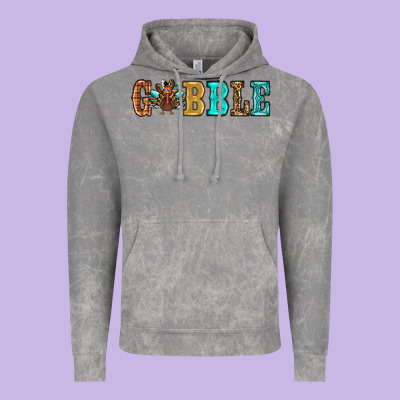 Gobble Thanksgiving Turkey Vintage Hoodie Designed By Ranaportraitstore