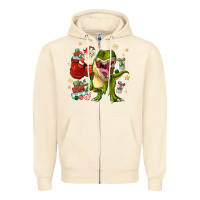 Sandshell Christmas dinosaur Zipper Hoodie - MaliasSmallBusiness