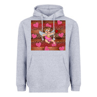 Heather Grey valentine's day cupid heart Heavyweight Hoodie - RanaPortraitStore