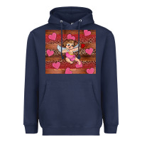 Navy valentine's day cupid heart Heavyweight Hoodie - RanaPortraitStore