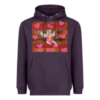 Plum valentine's day cupid heart Heavyweight Hoodie - RanaPortraitStore