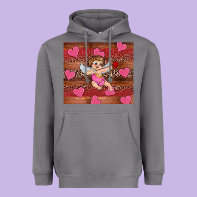 Valentine's Day Cupid Heart Heavyweight Hoodie Designed By Ranaportraitstore