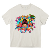 Cream hot mom summer with messy bun Heavy Core Tee - texasbilliewilder