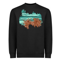 Black wood leather patch Heavyweight Sweatshirt - AdoDesignShop