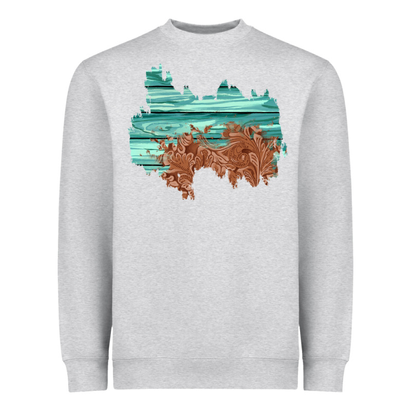 Wood Leather Patch Heavyweight Sweatshirt by AdoDesignShop | Teevron