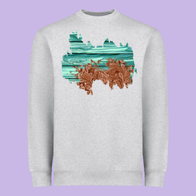 Wood Leather Patch Heavyweight Sweatshirt Designed By Adodesignshop