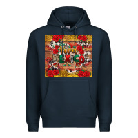 Navy Viva Mexico Premium Hoodie - texasbilliewilder