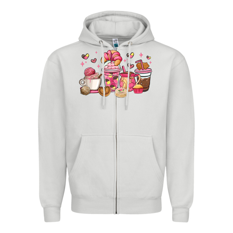 Mexican Pan Dulce Coffee Cups Zipper Hoodie by MaliasSmallBusiness | Teevron