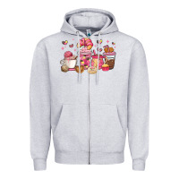 Heather Grey mexican pan dulce coffee cups Zipper Hoodie - MaliasSmallBusiness