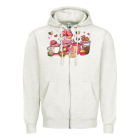 Oatmeal Heather mexican pan dulce coffee cups Zipper Hoodie - MaliasSmallBusiness