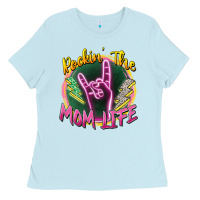 Baby Blue rockin' the mom life Ladies Tee - Zillion Design Studio