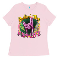 Bubblegum Pink rockin' the mom life Ladies Tee - Zillion Design Studio