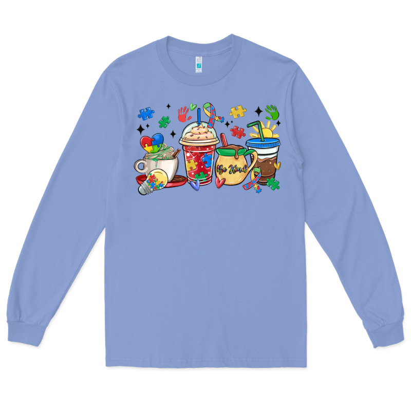 Autism Awareness Day Coffee Cups Long Sleeve Tee by MaliasSmallBusiness | Teevron