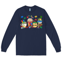 Navy autism awareness day coffee cups Long Sleeve Tee - MaliasSmallBusiness