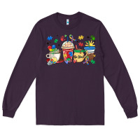 Plum autism awareness day coffee cups Long Sleeve Tee - MaliasSmallBusiness