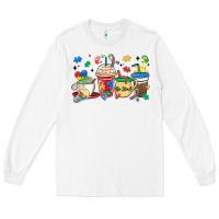 White autism awareness day coffee cups Long Sleeve Tee - MaliasSmallBusiness