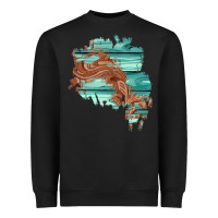Black wood leather patch Heavyweight Sweatshirt - AdoDesignShop