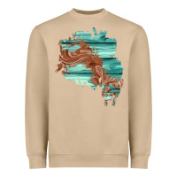 Mushroom wood leather patch Heavyweight Sweatshirt - AdoDesignShop
