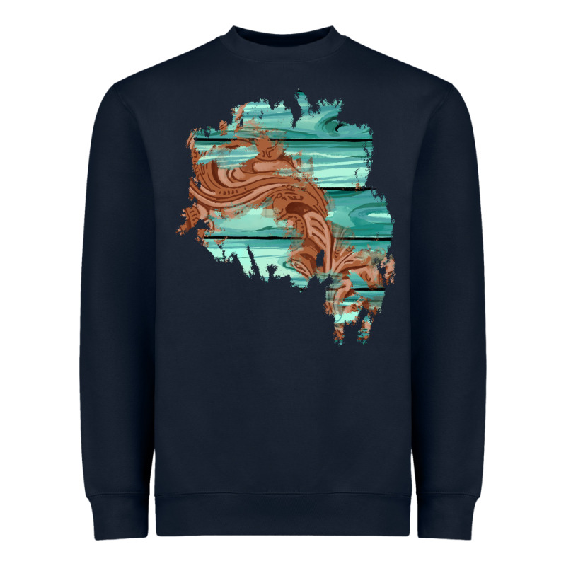 Wood Leather Patch Heavyweight Sweatshirt by AdoDesignShop | Teevron