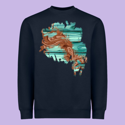 Wood Leather Patch Heavyweight Sweatshirt Designed By Adodesignshop