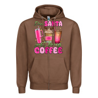 Chestnut dear santa just bring coffee Zipper Hoodie - MaliasSmallBusiness