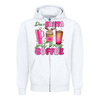 White dear santa just bring coffee Zipper Hoodie - MaliasSmallBusiness