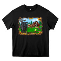 Black western barnyard black angus cattle longhorn rooster and chicks Heavy Core Tee - RanaPortraitStore