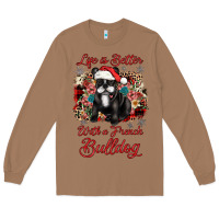 Toasted Coconut christmas life is better with a french bulldog Long Sleeve Tee - JahusDesignShop