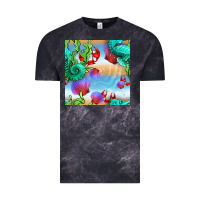 Cloud Black seahorse and beach Vintage Tee - BundleAndBundleShop